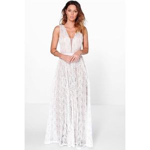 All Lace Plunge Neck Dress